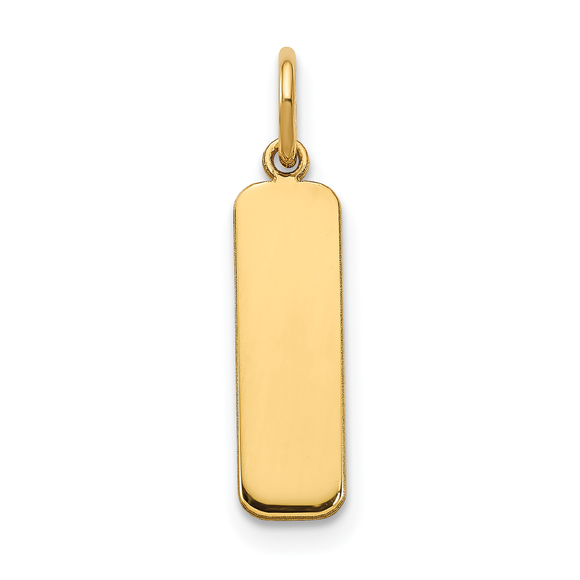 Sterling Silver/Gold-plated Small Vertical Blank Bar Charm - Picture 1 of 4